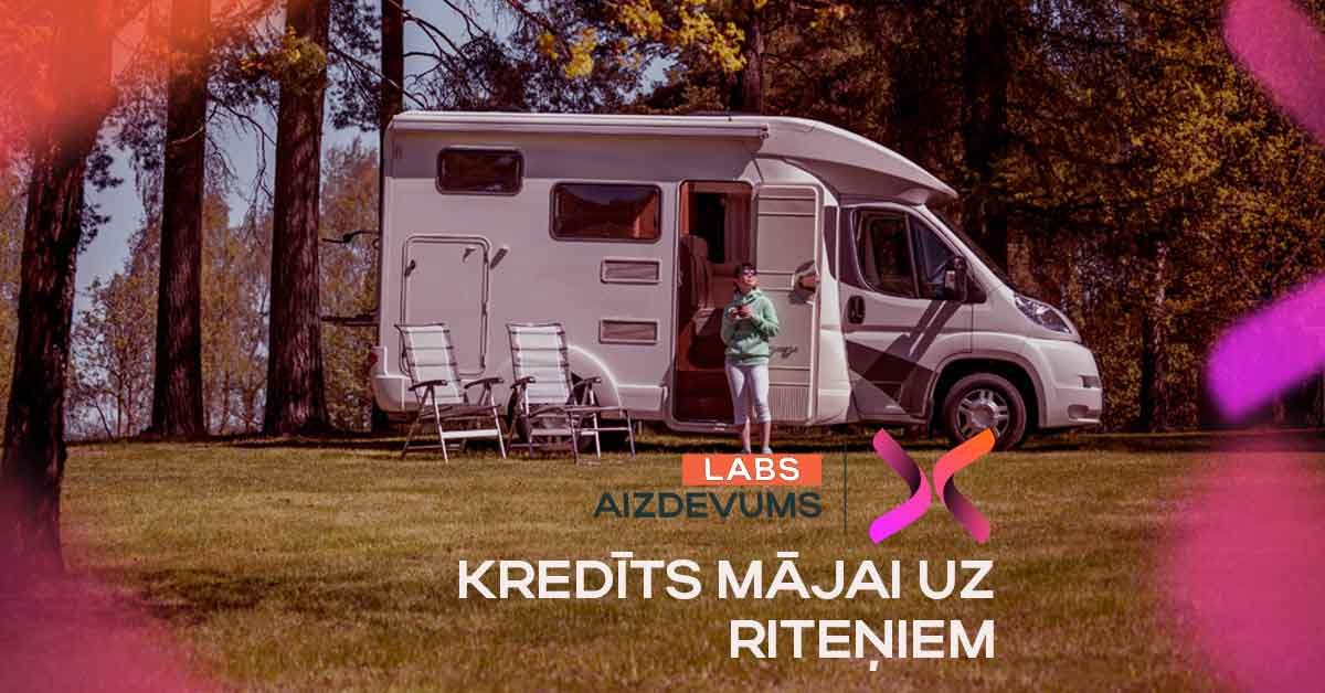 bilde kredīts mājai uz riteņiem - tiec pie sava kempera